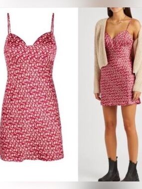 free people heartbeats mini dress Free People Women's Heartbeats Mini Dress - Red